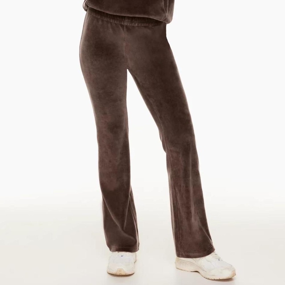 Sunday Best Mocha Brown Velour Velvet Pants Wide Leg Small Chocolate Trousers